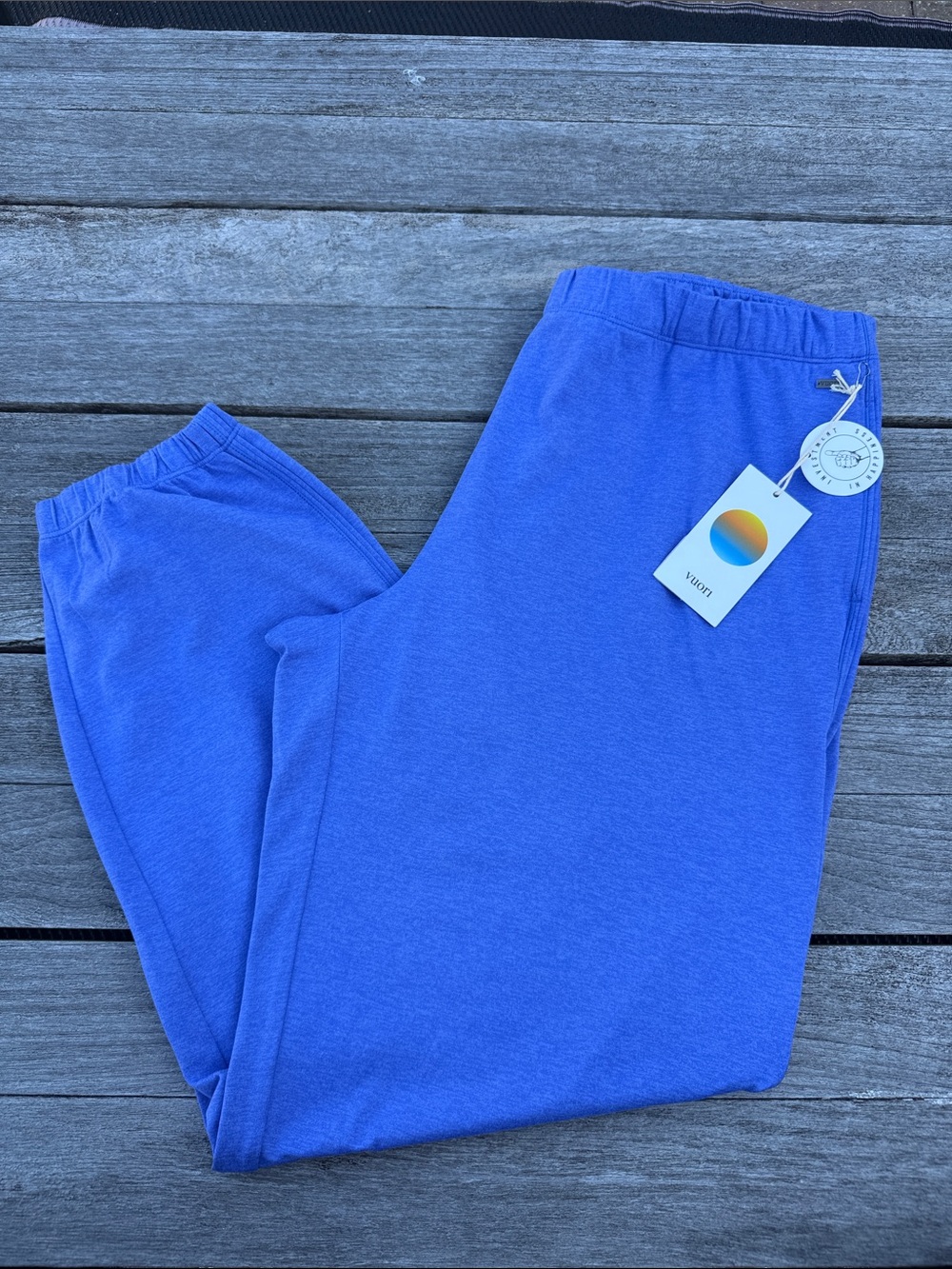 Vuori Halo Modern Sweatpants XL Bright Iris Heather Women’s Joggers NWT